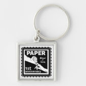 Porte-clés Papier traditionnel 1er anniversaire mariage (Devant)