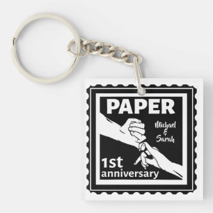 Porte-clés Papier traditionnel 1er anniversaire mariage