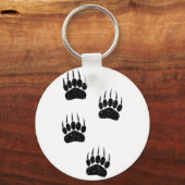 Porte-clés Papier vieil imprimé noir Pointes d'ours (Recto)