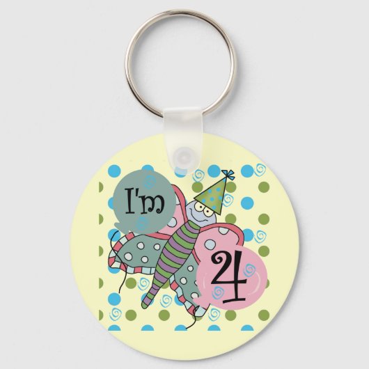 Porte-clés Papillon 4e anniversaire Tshirts et cadeaux (Recto)