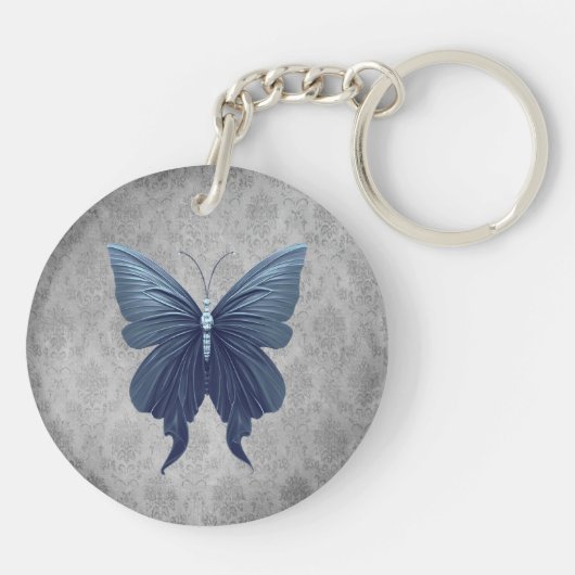 Porte-clés Papillon à bijoux bleu (Dos)