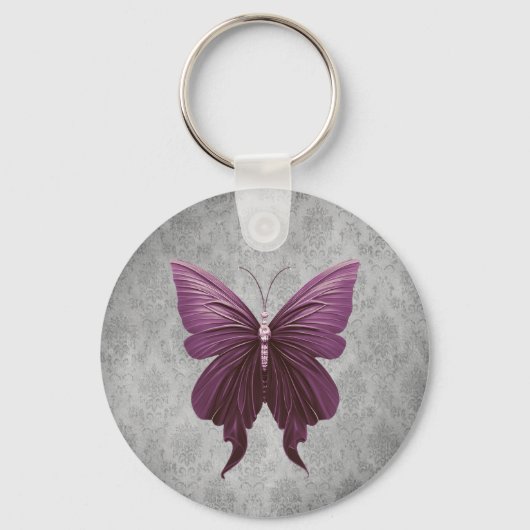 Porte-clés Papillon à bijoux Magenta (Verso)