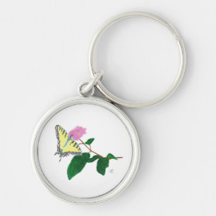 Porte-clés Papillon à queue jaune en Pointillisme