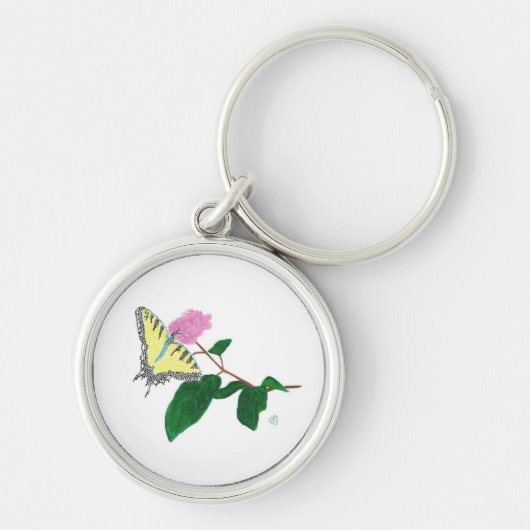 Porte-clés Papillon à queue jaune en Pointillisme (Devant)
