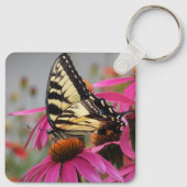Porte-clés Papillon à queue jaune sur Echinacea rose (Dos)