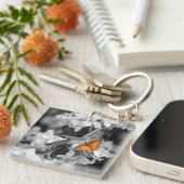 Porte-clés Papillon Américain Lady Sur Porte - clé Apple Blos (Devant Droit)