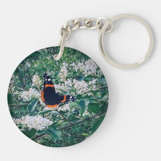 Porte-clés Papillon Amiral Rouge (Dos)
