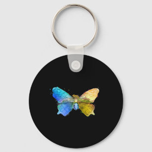 Porte-clés Papillon aquarelle drapeau Ukrane cadeau Ukraine