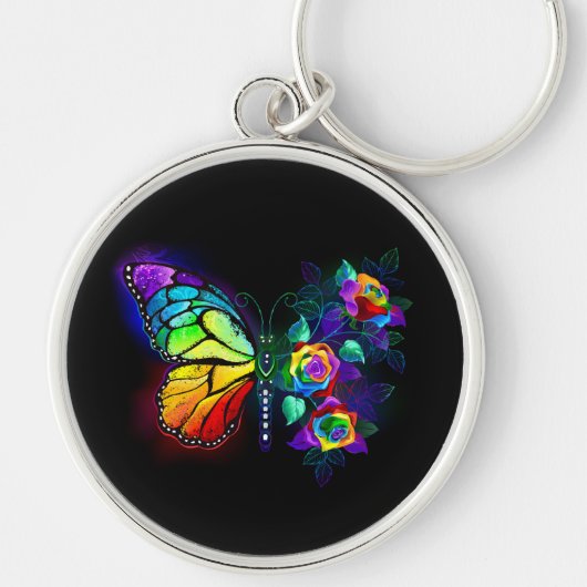 Porte-clés Papillon arc-en-ciel (Devant)