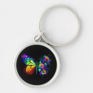 Porte-clés Papillon arc-en-ciel