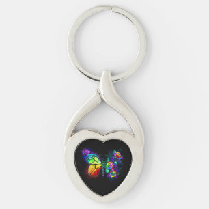 Porte-clés Papillon arc-en-ciel