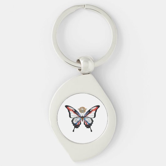 Porte-clés Papillon Assyrie swallowtail autocollant de drapea (Devant)