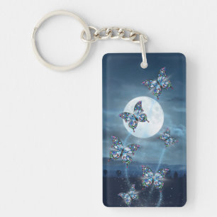 Porte-clés Papillon au Clair de Lune