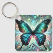 Porte-clés Papillon aux étoiles galactiques et brillantes (Recto)