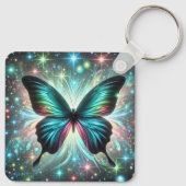 Porte-clés Papillon aux étoiles galactiques et brillantes (Dos)