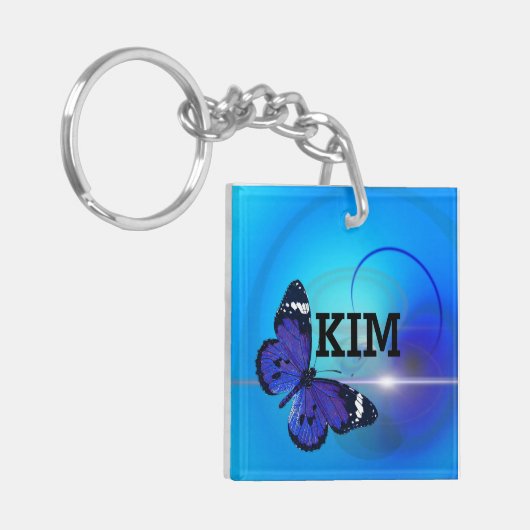 Porte-clés Papillon bleu (Devant gauche)
