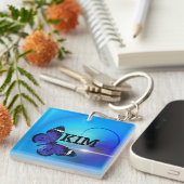 Porte-clés Papillon bleu (Devant Droit)