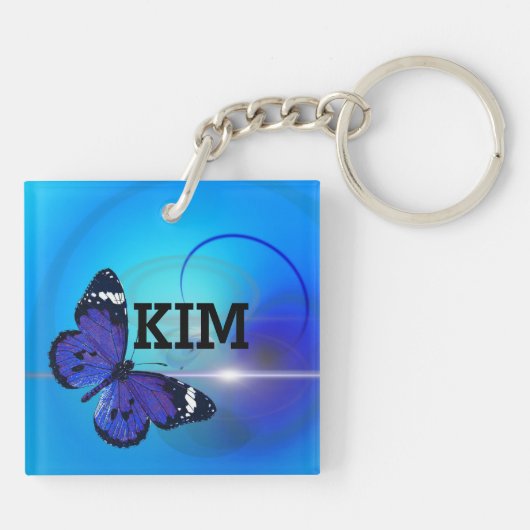 Porte-clés Papillon bleu (Dos)