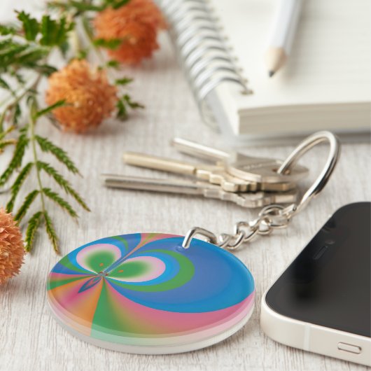 Porte-clés Papillon Bleu (Devant Droit)