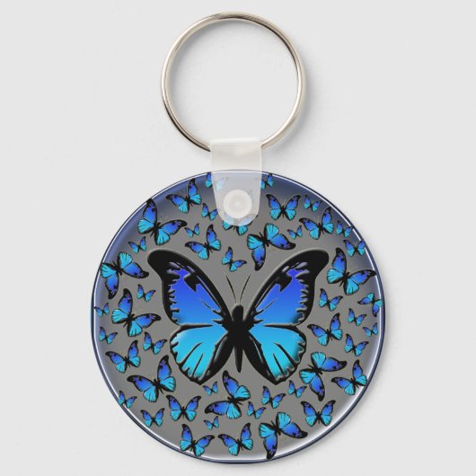Porte-clés papillon bleu (Recto)