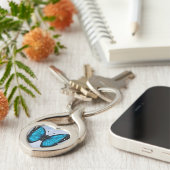Porte-clés Papillon bleu de Morpho (Côté )