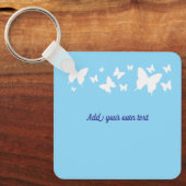 Porte-clés papillon bleu et blanc, cadeau de maria (Recto)