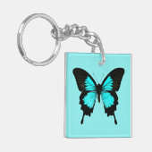 Porte-clés Papillon - bleu et noir de turquoise (Devant gauche)