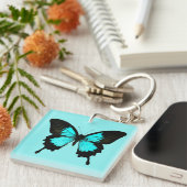 Porte-clés Papillon - bleu et noir de turquoise (Devant Droit)