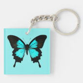 Porte-clés Papillon - bleu et noir de turquoise (Dos)