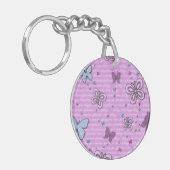 Porte-clés Papillon bleu et violet décoratif (Devant gauche)