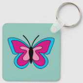 Porte-clés Papillon bleu magenta rose (Dos)