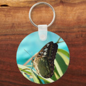 Porte-clés Papillon Brown - Ailes fermées (Recto)