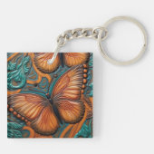 Porte-clés Papillon Brown et Turquoise 3D (Dos)