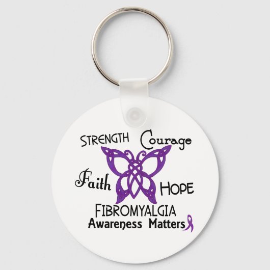 Porte-clés Papillon celtique Fibromyalgie 3 (Recto)