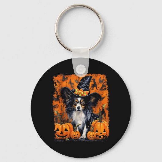 Porte-clés Papillon Chien Halloween (Recto)