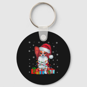 Porte-clés Papillon Chien Moche Xmas Éclat Père Noël Papillon