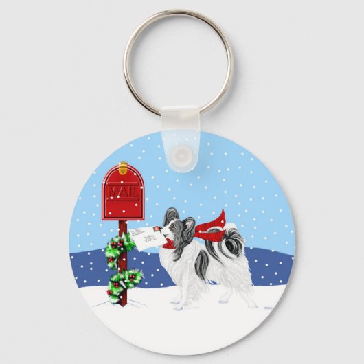 Porte-clés Papillon Christmas Mail Blk Wht (Recto)