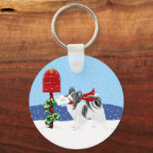 Porte-clés Papillon Christmas Mail Blk Wht (Recto)
