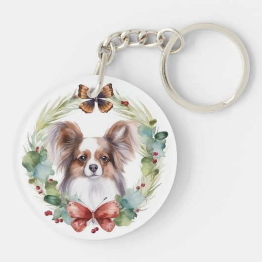 Porte-clés Papillon Christmas Wreath Festive Pup (Dos)