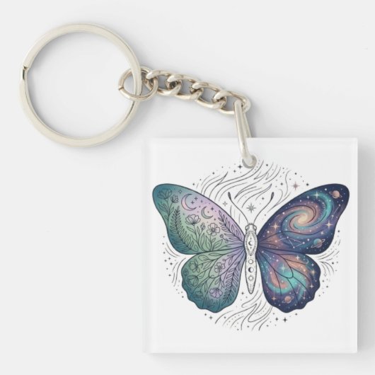 Porte-clés Papillon Cosmique Esthétique de la Nature Céleste (Devant)