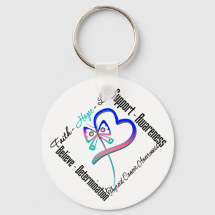 Porte-clés Papillon d'amour d'espoir de foi de cancer de la