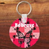 Porte-clés papillon dans le jardin (Recto)