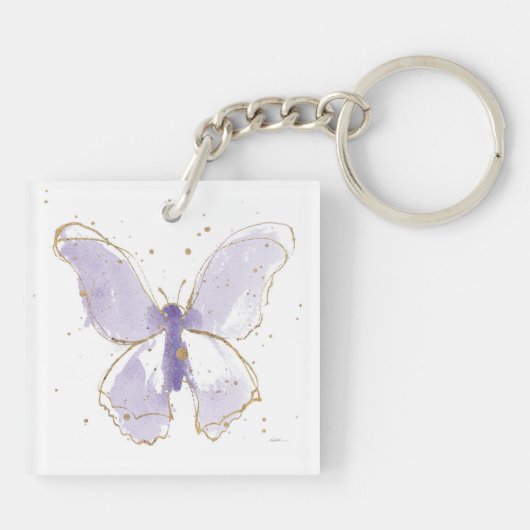 Porte-clés Papillon d'aquarelle Lavender (Dos)