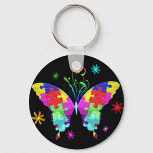 Porte-clés Papillon d'autisme