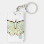 Porte-clés Papillon de beauté verte à la menthe (Dos)
