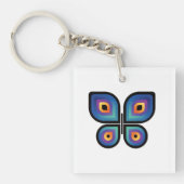 Porte-clés Papillon de flamme de paon (Devant)