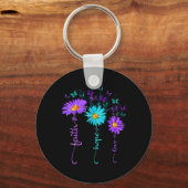Porte-clés Papillon de foi d'espérance d'amour de marguerite  (Recto)