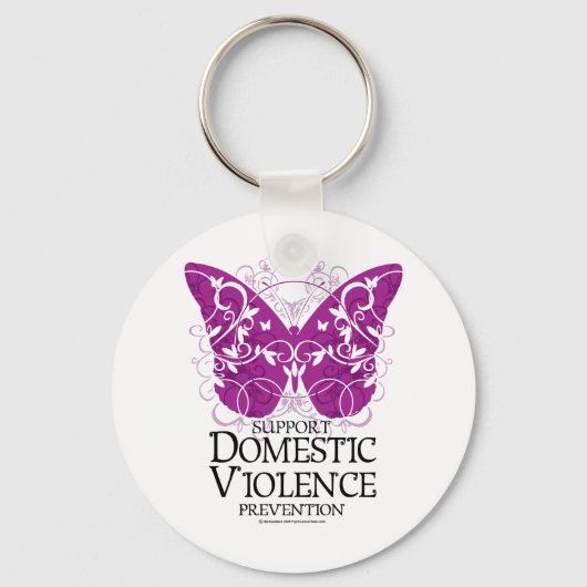Porte-clés Papillon de la violence domestique (Recto)