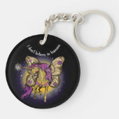 Porte-clés Papillon de l'Empereur Jaune Cheval Fée (Dos)