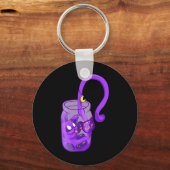 Porte-clés Papillon de lune - Chat mignon (Recto)